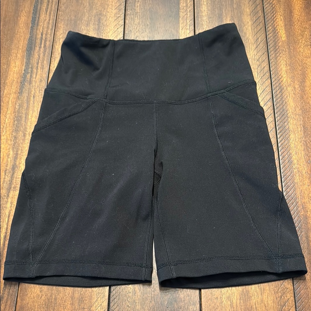 Black High-Waisted Bike Shorts with Stretchy Fit